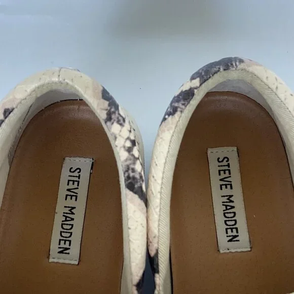 Steve Madden Gills Womens 8M Snake Print Platform Slip on Sneakers Leather Shoes - Picture 13 of 16